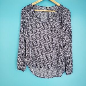 Dalia Collection Blouse Size Small V-Neck Long Sleeve